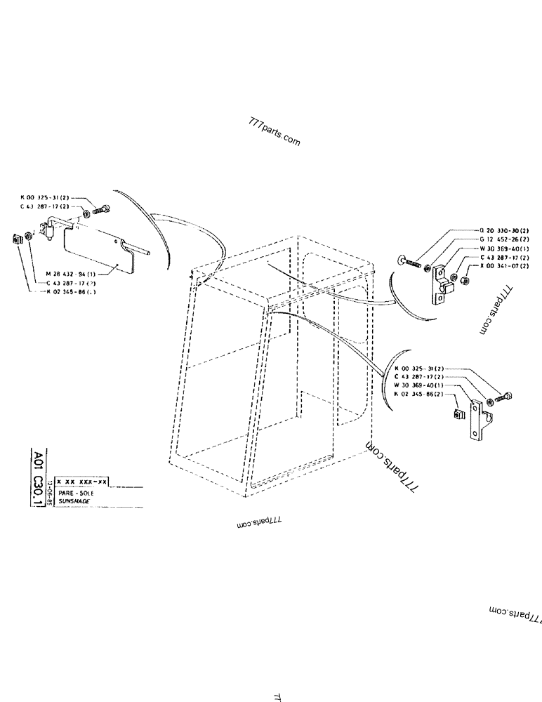 Part diagram SUNSHADE - CRAWLER EXCAVATORS Case 170 (POCLAIN CRAWLER EXCAVATOR (S/N 12341 TO 12492) (5/85-12/92)) | 777parts.com