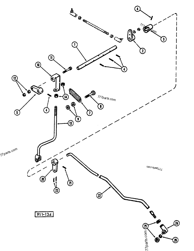 LOWER THROTTLE LINKAGE - LOADER BACKHOES Case 580CKB (CASE