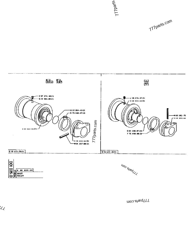 Part diagram RETURN PULLEY - CRAWLER EXCAVATORS Case 170 (POCLAIN CRAWLER EXCAVATOR (S/N 12341 TO 12492) (5/85-12/92)) | 777parts.com