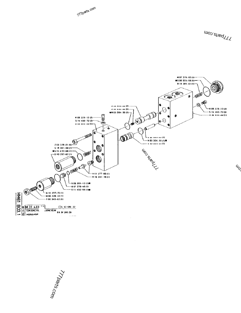 Part diagram MODULATOR B 8 3V 2H5 ZB - CRAWLER EXCAVATORS Case 170 (POCLAIN CRAWLER EXCAVATOR (S/N 12341 TO 12492) (5/85-12/92)) | 777parts.com