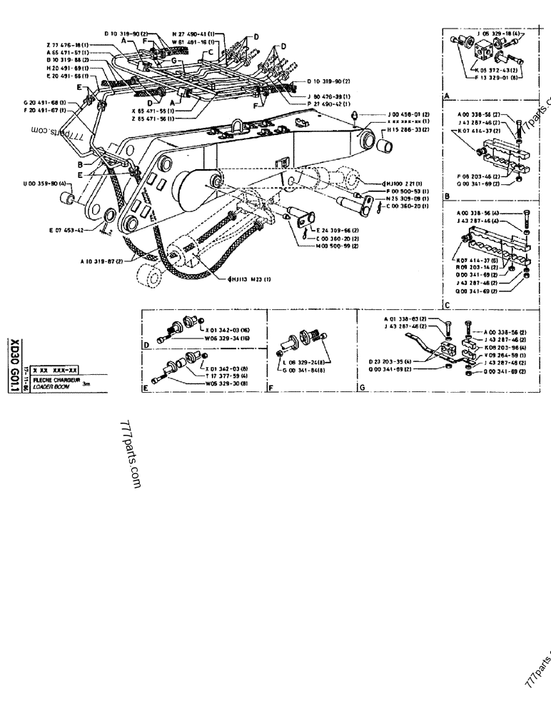 Part diagram LOADER BOOM 3M - CRAWLER EXCAVATORS Case 170B (CASE CRAWLER EXCAVATOR (S/N 1501-) (S/N 12501-) (EUROPE) (2/87-12/89)) | 777parts.com