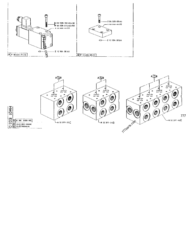 Part diagram ELECTROVALVE - CRAWLER EXCAVATORS Case 170FG (POCLAIN EXCAVATOR W/ELECTRIC MOTOR (75KW 380V) (1/85-12/92)) | 777parts.com