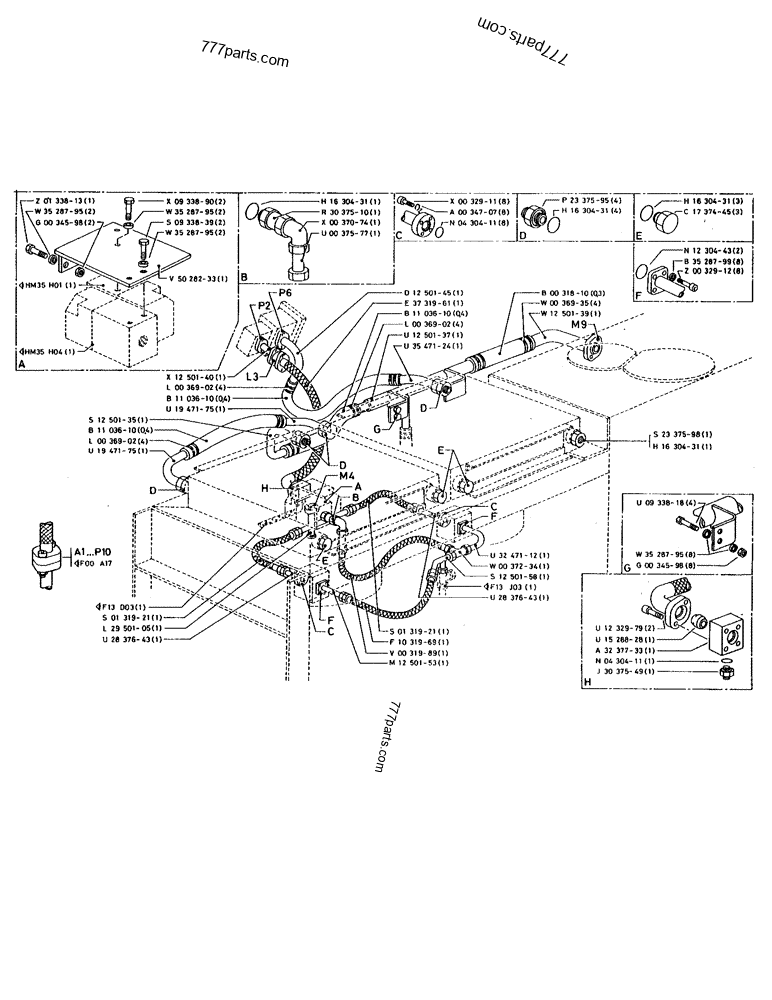 Part diagram COOLER CIRCUIT - CRAWLER EXCAVATORS Case 220 (POCLAIN CRAWLER EXCAVATOR (1/88-12/92)) | 777parts.com
