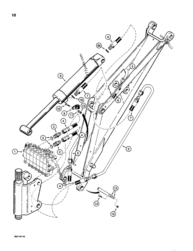 BACKHOE BOOM CYLINDER HYDRAULIC CIRCUIT, USED ON 1835C, 1840 & 1845C