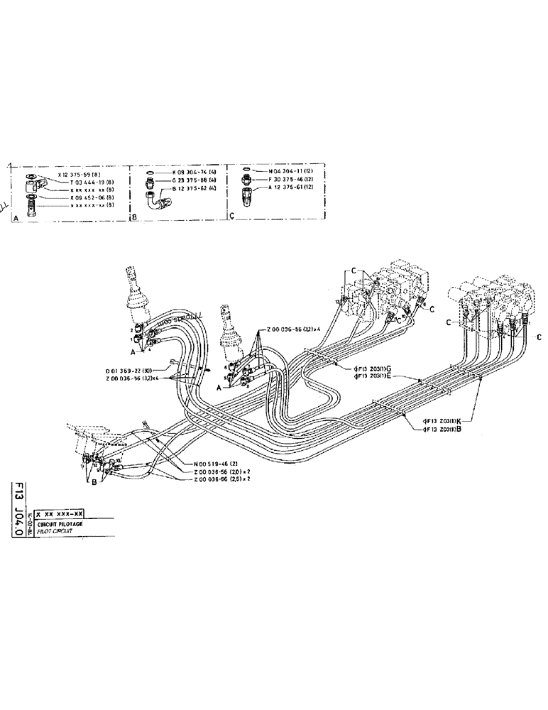 Part diagram PILOT CIRCUIT - CRAWLER EXCAVATORS Case 220 (POCLAIN CRAWLER EXCAVATOR (1/88-12/92)) | 777parts.com