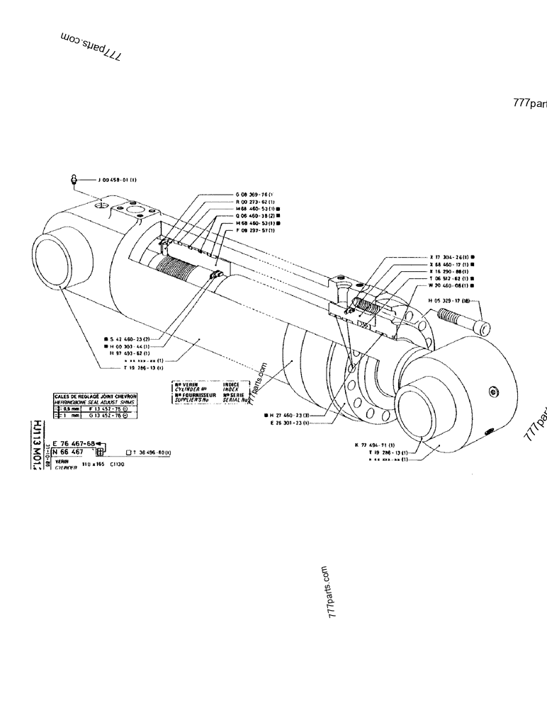 Part diagram CYLINDER 110 X 165 C1130 - CRAWLER EXCAVATORS Case 170 (POCLAIN CRAWLER EXCAVATOR (S/N 12341 TO 12492) (5/85-12/92)) | 777parts.com