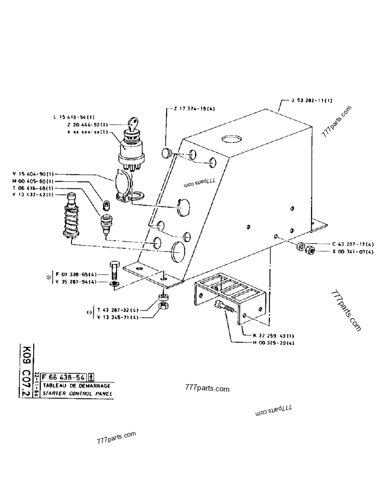 Part diagram STARTER CONTROL PANEL - CRAWLER EXCAVATORS Case 170 (POCLAIN CRAWLER EXCAVATOR (S/N 12341 TO 12492) (5/85-12/92)) | 777parts.com