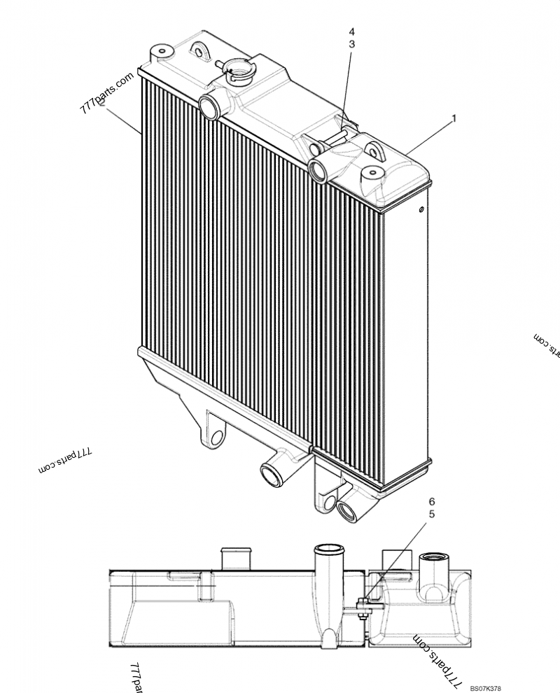 Part diagram RADIATOR/OIL COOLER - COMPACT TRACK LOADERS Case 420CT (COMPACT TRACK LOADER - SERIES 3, ASN N7M455401 (1/08-3/11)) | 777parts.com