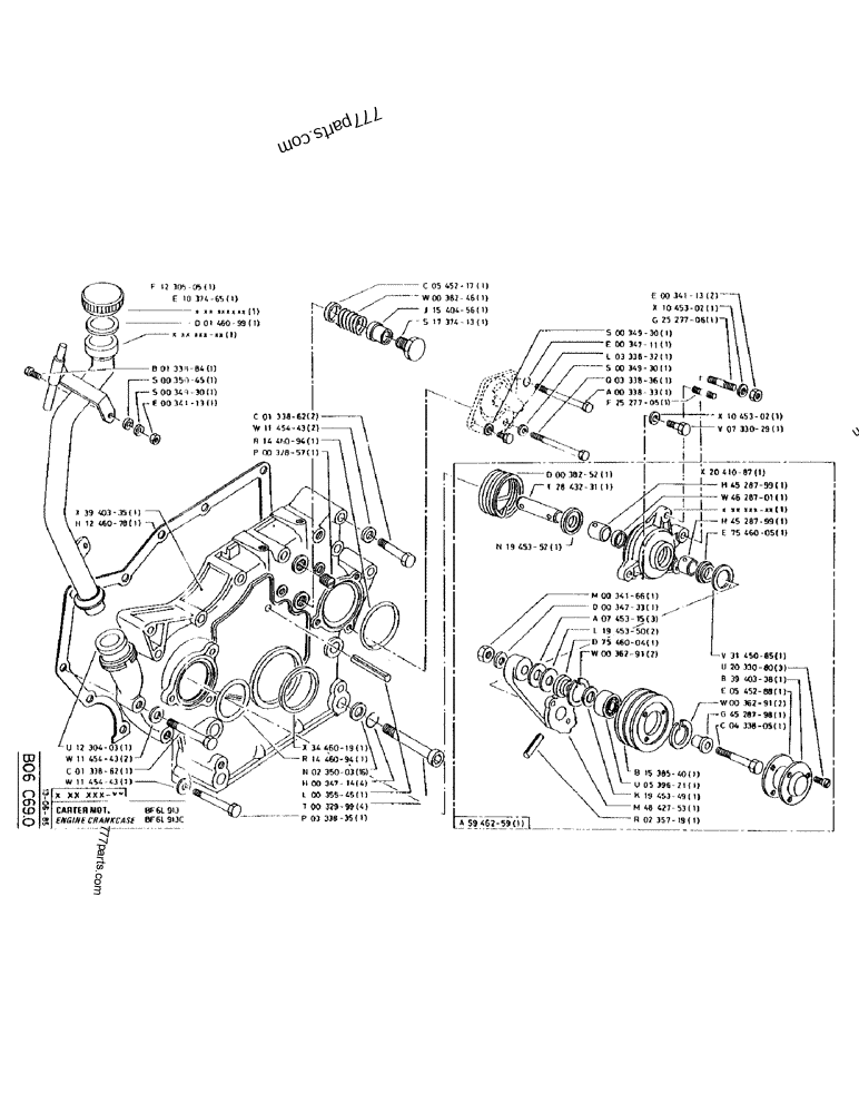 Part diagram ENGINE CRANKCASE BF 6L 913C - CRAWLER EXCAVATORS Case 170 (POCLAIN CRAWLER EXCAVATOR (S/N 12341 TO 12492) (5/85-12/92)) | 777parts.com
