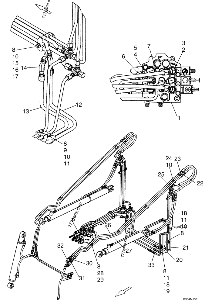 Part diagram HYDRAULICS - AUXILIARY - COMPACT TRACK LOADERS Case 420CT (COMPACT TRACK LOADER - BSN N7M455401 (2/06-12/07)) | 777parts.com
