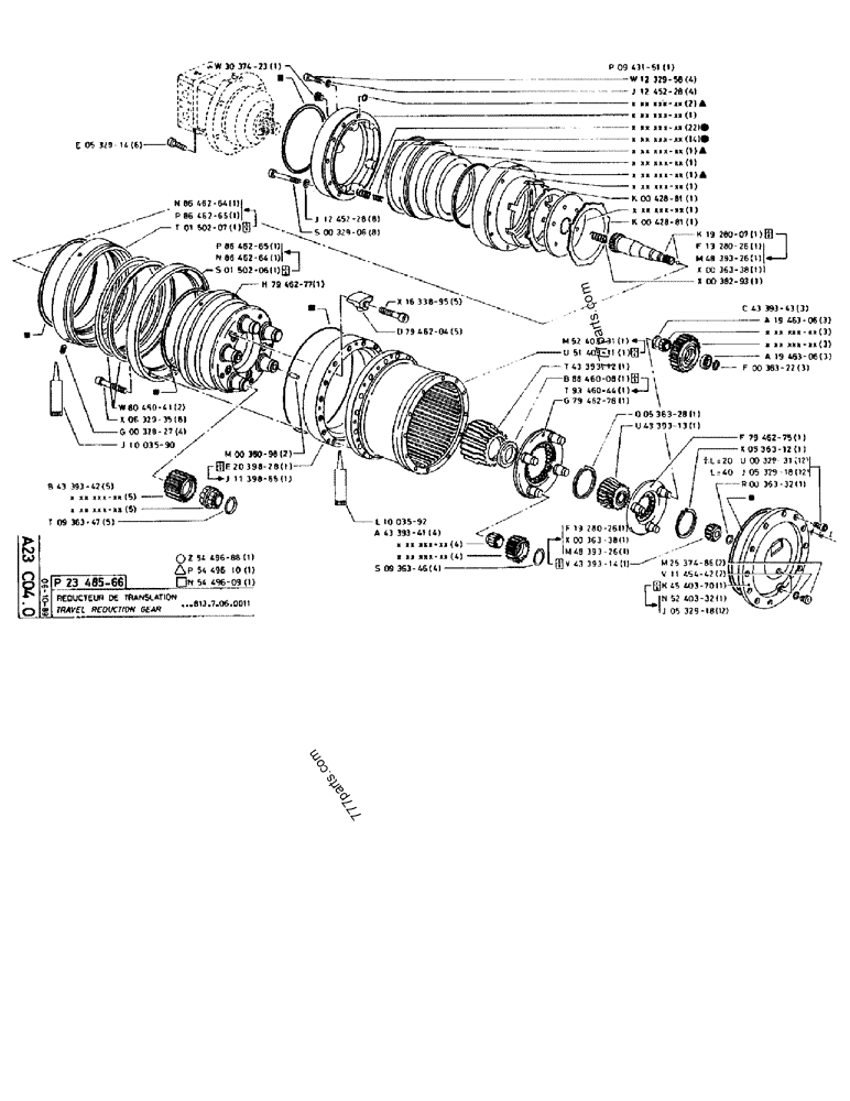 Part diagram TRAVEL REDUCTION GEAR 813.7.06.0011 - CRAWLER EXCAVATORS Case 170B (CASE CRAWLER EXCAVATOR (S/N 1501-) (S/N 12501-) (EUROPE) (2/87-12/89)) | 777parts.com
