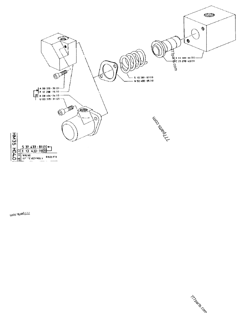 Part diagram VALVE ASSEMBLY RB20 F13 - CRAWLER EXCAVATORS Case 170FG (POCLAIN EXCAVATOR W/ELECTRIC MOTOR (75KW 380V) (1/85-12/92)) | 777parts.com