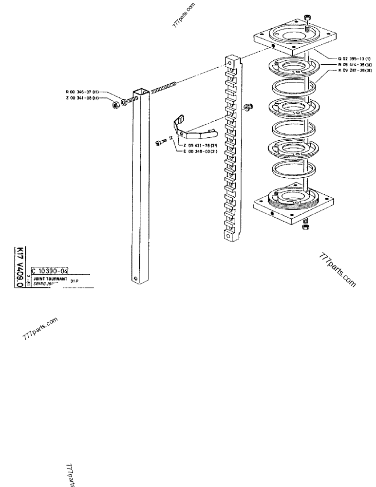 Part diagram SWING JOINT 31P - CRAWLER EXCAVATORS Case 170FG (POCLAIN EXCAVATOR W/ELECTRIC MOTOR (75KW 380V) (1/85-12/92)) | 777parts.com