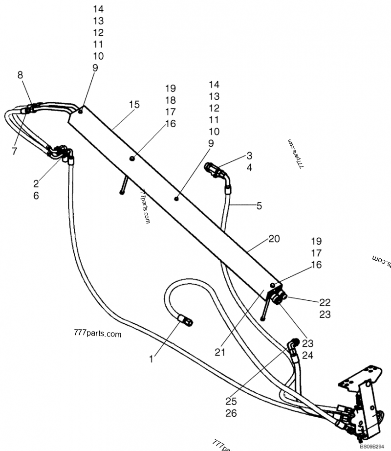 Part diagram SECONDARY FRONT AUXILIARY - COMPACT TRACK LOADERS Case 420CT (COMPACT TRACK LOADER - BSN N7M455401 (2/06-12/07)) | 777parts.com