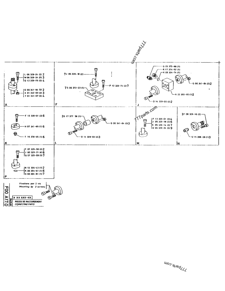 Part diagram CONNECTING PARTS - CRAWLER EXCAVATORS Case 220 (POCLAIN CRAWLER EXCAVATOR (1/88-12/92)) | 777parts.com