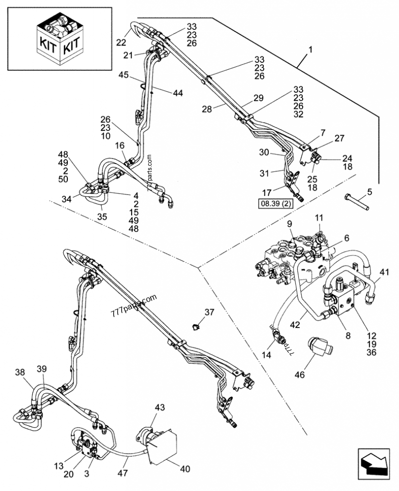 Part diagram KIT, HIGH FLOW BI-DIRECTIONAL GEAR - COMPACT TRACK LOADERS Case 420CT (COMPACT TRACK LOADER - SERIES 3, ASN N7M455401 (1/08-3/11)) | 777parts.com