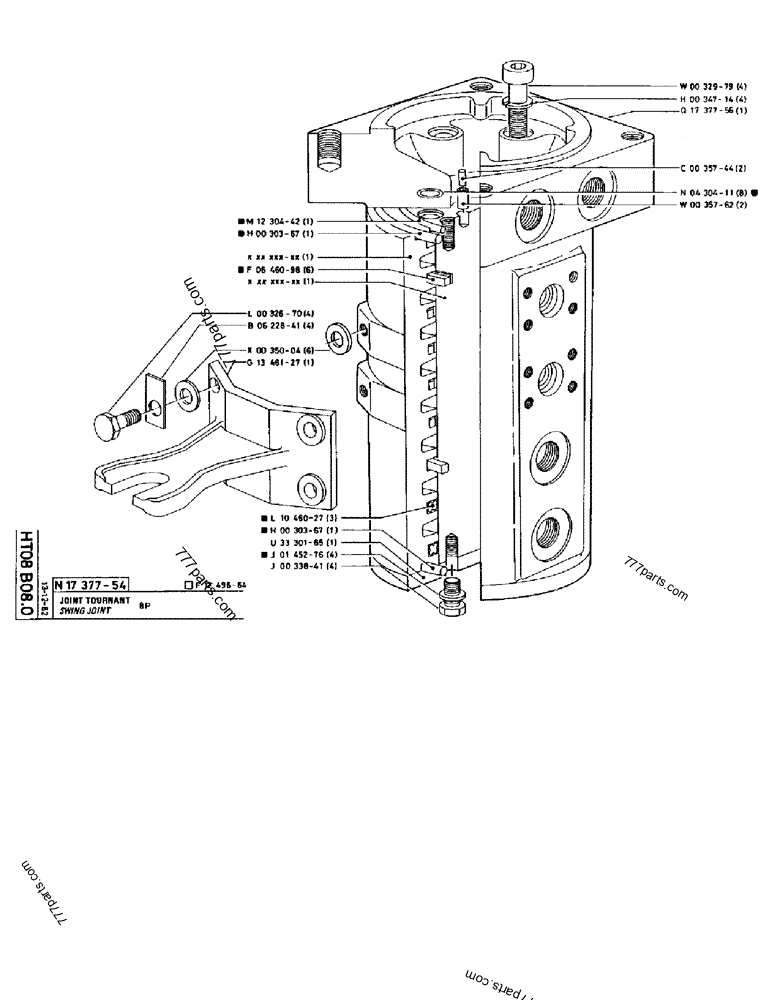 Part diagram SWING JOINT 8P - CRAWLER EXCAVATORS Case 170B (CASE CRAWLER EXCAVATOR (S/N 1501-) (S/N 12501-) (EUROPE) (2/87-12/89)) | 777parts.com
