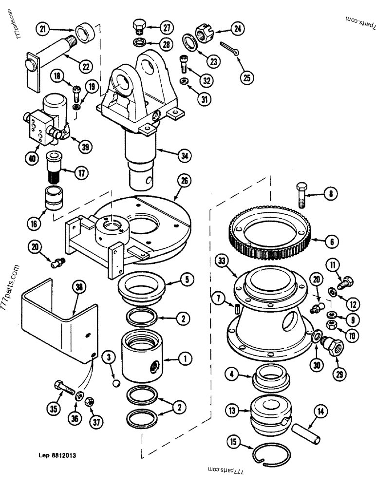 Part diagram HYDRAULIC SWING TURNING JOINT - CRAWLER DOZERS Case 1088F (CASE EXCAVATOR - ON FIXED BASE - ELECTRIC MOTOR (55KW 380V) (1/88-12/94)) | 777parts.com