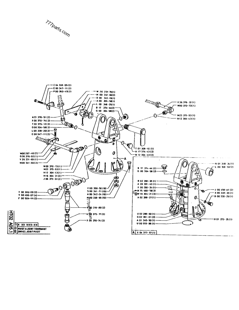Part diagram SWIVEL JOINT PIVOT - CRAWLER EXCAVATORS Case 160CL (POCLAIN CRAWLER EXCAVATOR (S/N 8321 & AFTER) (5/76-12/82)) | 777parts.com