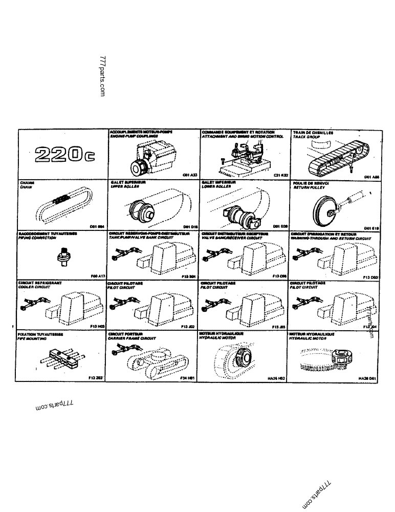 Part diagram PICTORIAL - CRAWLER EXCAVATORS Case 220 (POCLAIN CRAWLER EXCAVATOR (1/88-12/92)) | 777parts.com