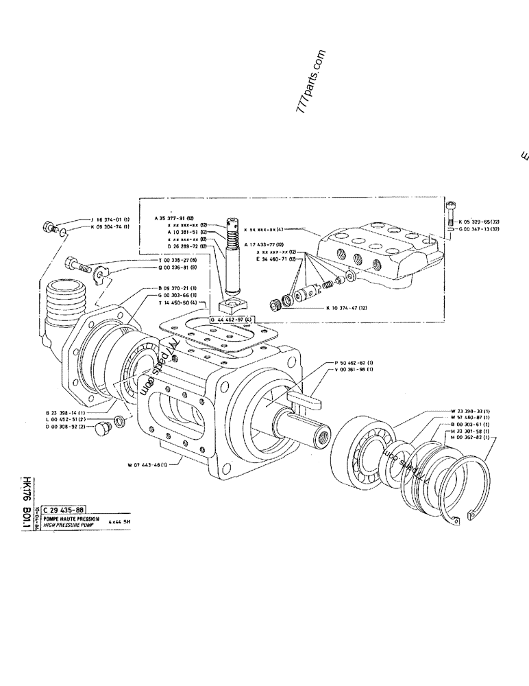 Part diagram HIGH PRESSURE PUMP - CRAWLER EXCAVATORS Case 220 (POCLAIN CRAWLER EXCAVATOR (1/88-12/92)) | 777parts.com