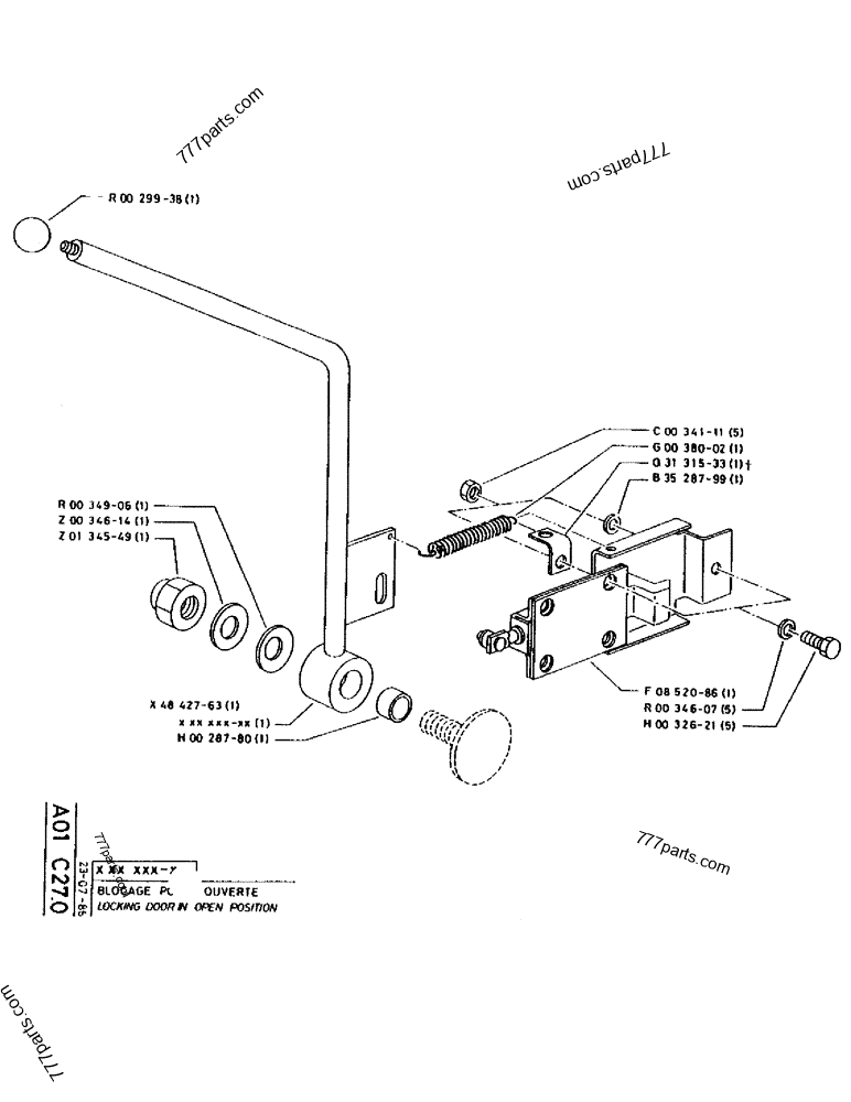Part diagram LOCKING DOORIN OPEN POSITION - CRAWLER EXCAVATORS Case 170 (POCLAIN CRAWLER EXCAVATOR (S/N 12341 TO 12492) (5/85-12/92)) | 777parts.com