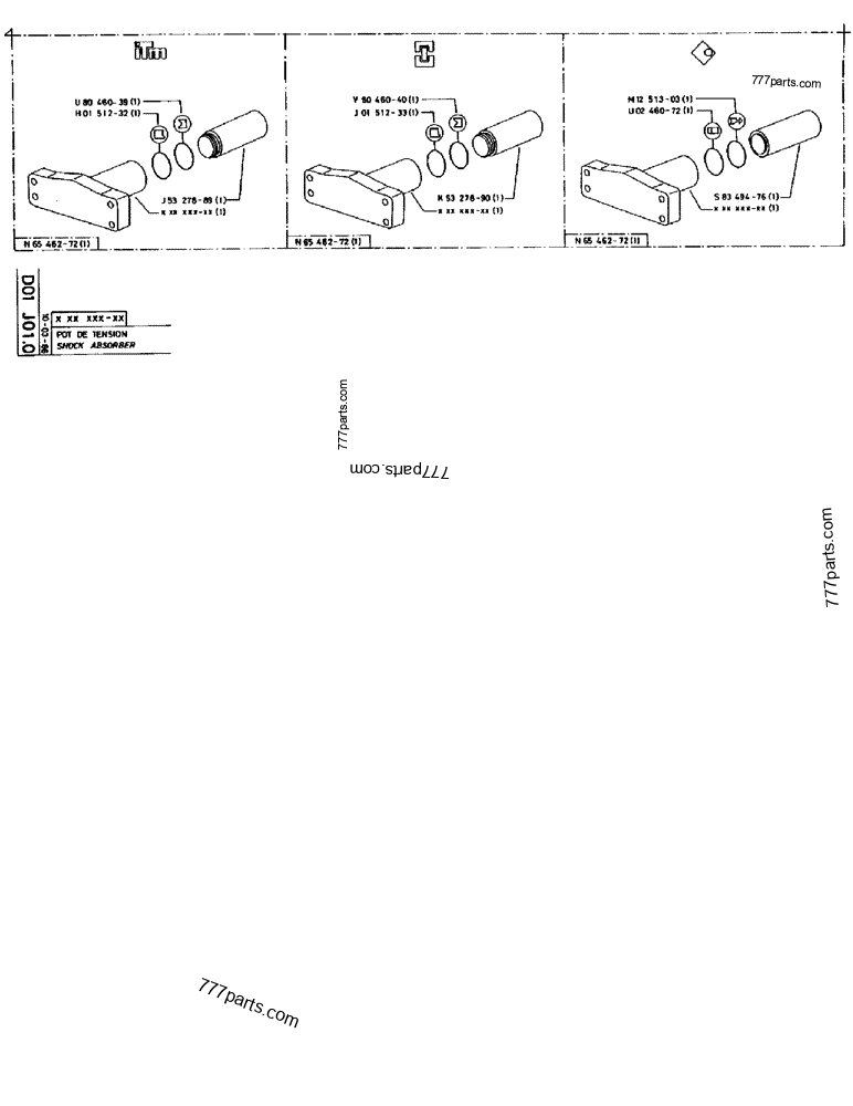 Part diagram SHOCK ABSORBER - CRAWLER EXCAVATORS Case 170B (CASE CRAWLER EXCAVATOR (S/N 1501-) (S/N 12501-) (EUROPE) (2/87-12/89)) | 777parts.com