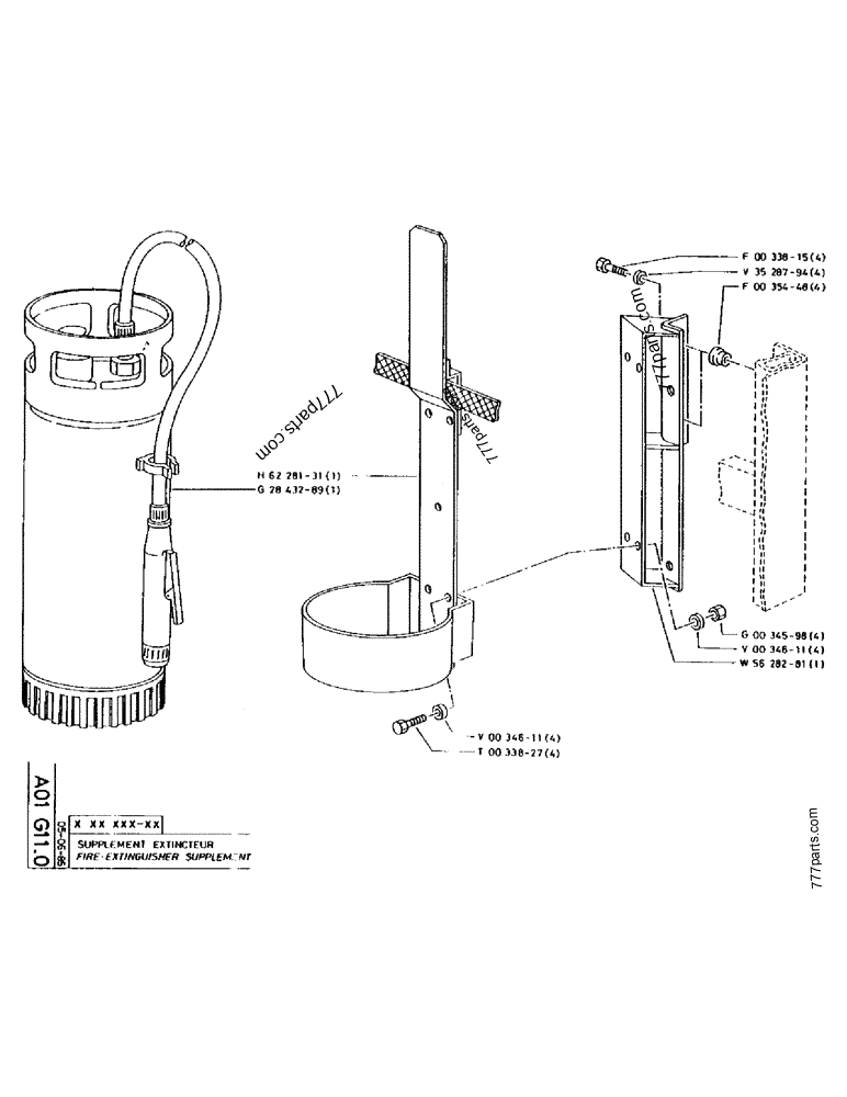 Part diagram FIRE-EXTINGUISHER SUPPLEMENT - CRAWLER EXCAVATORS Case 170 (POCLAIN CRAWLER EXCAVATOR (S/N 12341 TO 12492) (5/85-12/92)) | 777parts.com