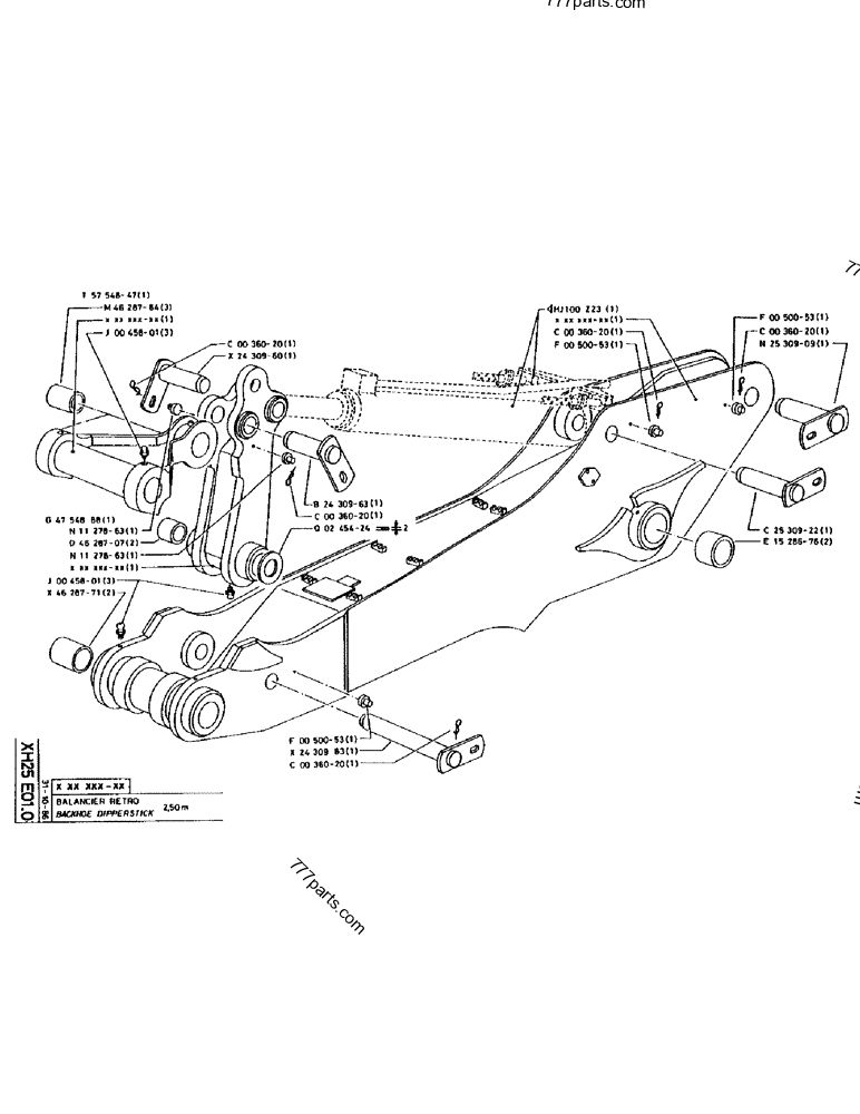 Part diagram BACKHOE DIPPERSTICK 2,50M - CRAWLER EXCAVATORS Case 170 (POCLAIN CRAWLER EXCAVATOR (S/N 12341 TO 12492) (5/85-12/92)) | 777parts.com