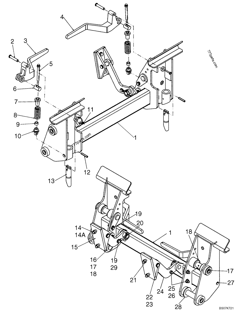 Part diagram COUPLER - MECHANICAL (ITALIAN) - COMPACT TRACK LOADERS Case 420CT (COMPACT TRACK LOADER - SERIES 3, ASN N7M455401 (1/08-3/11)) | 777parts.com