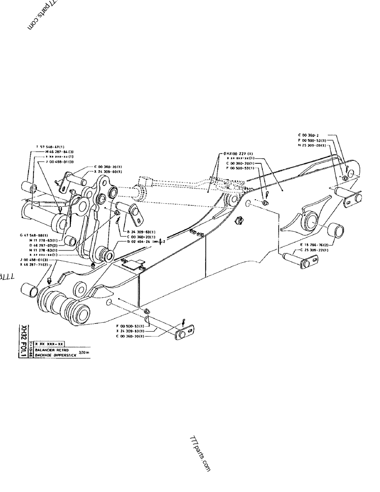 Part diagram BACKHOE DIPPERSTICK 3,20M - CRAWLER EXCAVATORS Case 170 (POCLAIN CRAWLER EXCAVATOR (S/N 12341 TO 12492) (5/85-12/92)) | 777parts.com