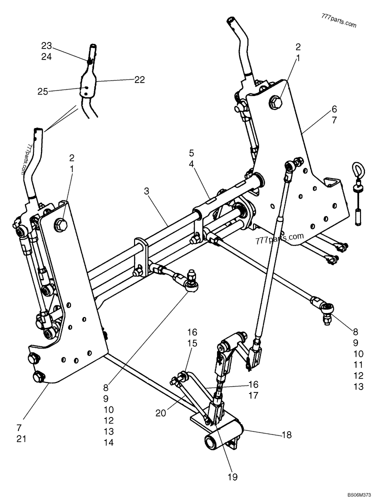 Part diagram CONTROLS - LOADER AND GROUND DRIVE (ROUND LINKAGE LINKS, IF USED, SEE FIGURE 09-13B REF 1, 2) - COMPACT TRACK LOADERS Case 420CT (COMPACT TRACK LOADER - BSN N7M455401 (2/06-12/07)) | 777parts.com