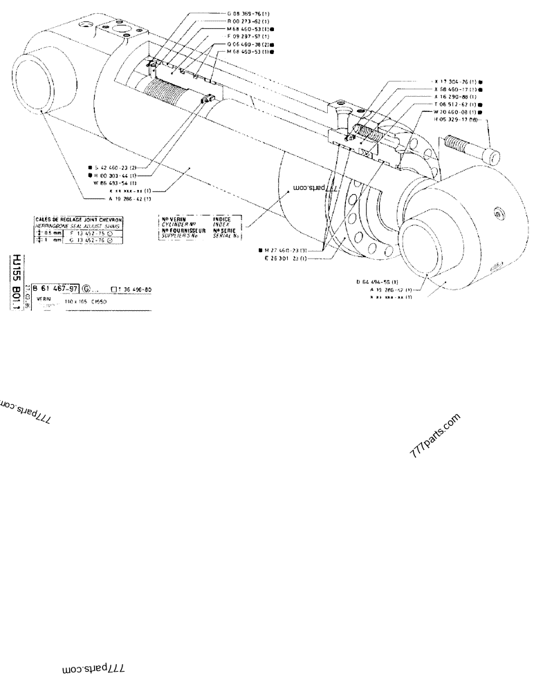 Part diagram CYLINDER 110X165 C1550 - CRAWLER EXCAVATORS Case 170FG (POCLAIN EXCAVATOR W/ELECTRIC MOTOR (75KW 380V) (1/85-12/92)) | 777parts.com