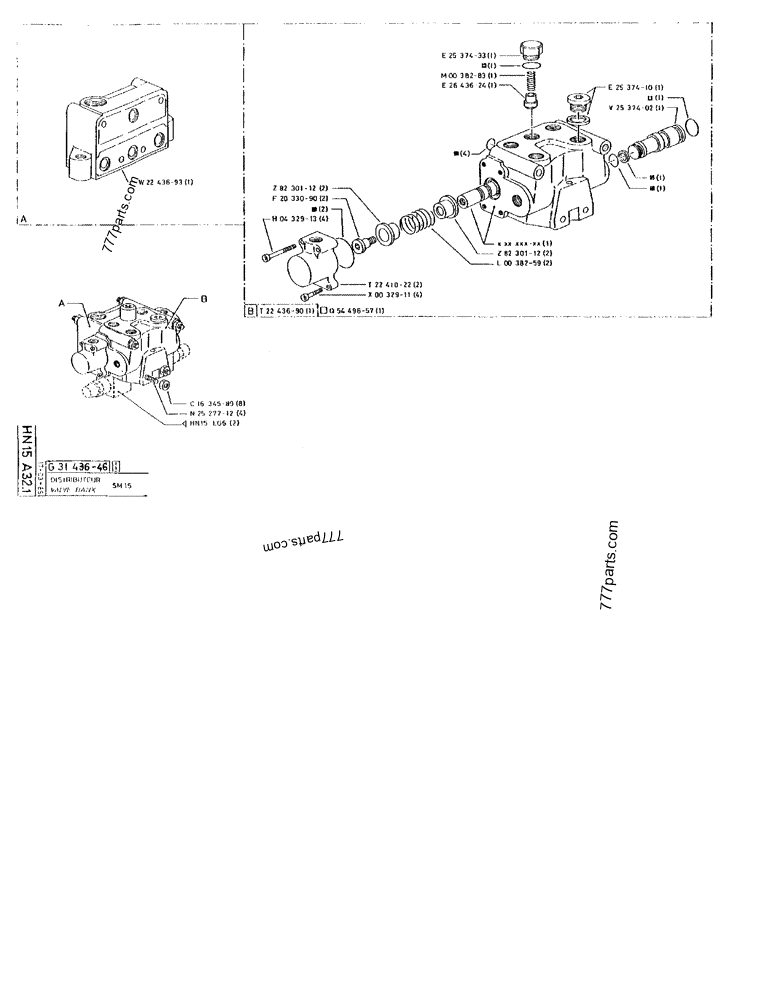 Part diagram VALVE BANK SM 15 - CRAWLER EXCAVATORS Case 170FG (POCLAIN EXCAVATOR W/ELECTRIC MOTOR (75KW 380V) (1/85-12/92)) | 777parts.com