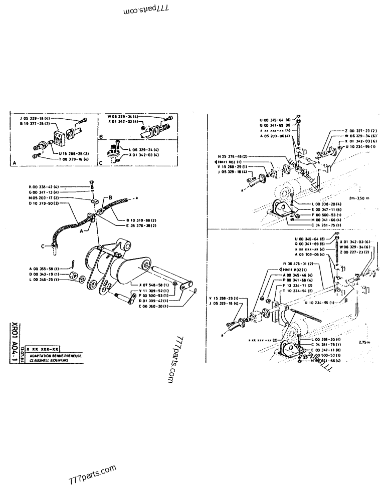 Part diagram CLAMSHELL MOUNTING - CRAWLER EXCAVATORS Case 160CL (POCLAIN CRAWLER EXCAVATOR (S/N 8321 & AFTER) (5/76-12/82)) | 777parts.com