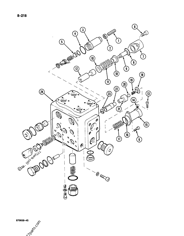 SWING & DRIVE CONTROL VALVE, DRIVE CONTROL VALVE SECTION P.I.N. 74251 ...