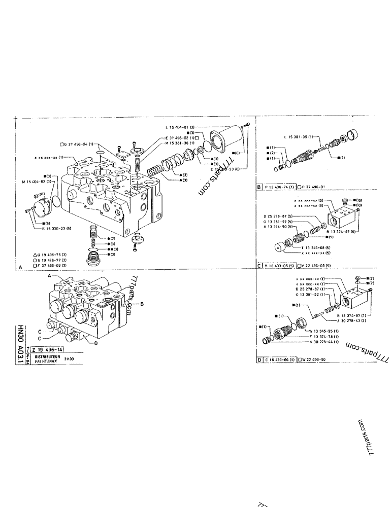 Part diagram VALVE BANK - CRAWLER EXCAVATORS Case 220 (POCLAIN CRAWLER EXCAVATOR (1/88-12/92)) | 777parts.com