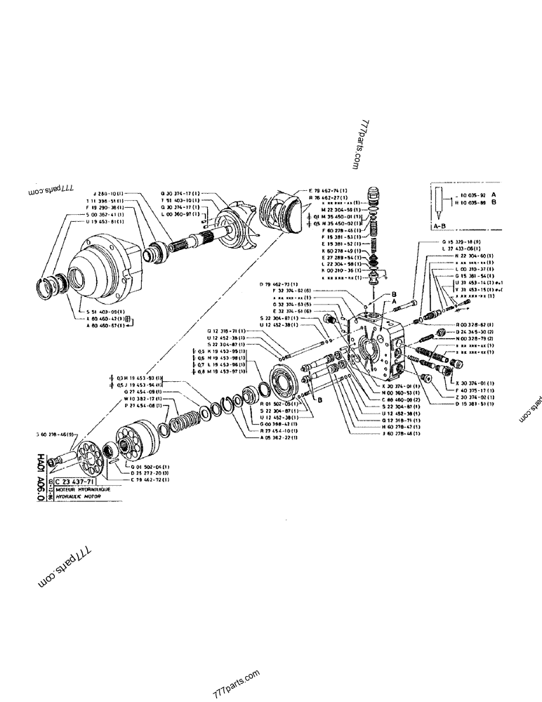 Part diagram HYDRAULIC MOTOR - CRAWLER EXCAVATORS Case 170 (POCLAIN CRAWLER EXCAVATOR (S/N 12341 TO 12492) (5/85-12/92)) | 777parts.com