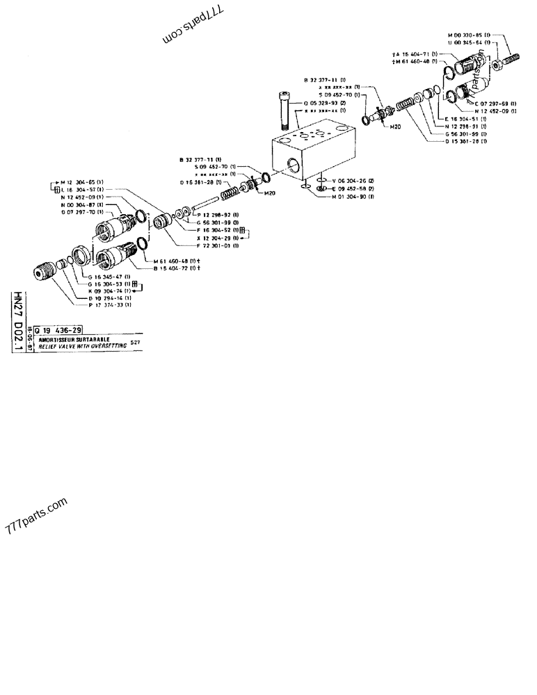 Part diagram RELIEF VALVE WITH OVERSETTING S27 - CRAWLER EXCAVATORS Case 170B (CASE CRAWLER EXCAVATOR (S/N 1501-) (S/N 12501-) (EUROPE) (2/87-12/89)) | 777parts.com