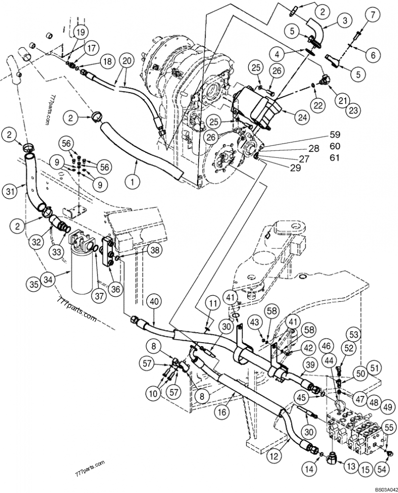 HYDRAULICS - RESERVOIR TO HYDRAULIC PUMP - WHEEL LOADERS Case 621D ...