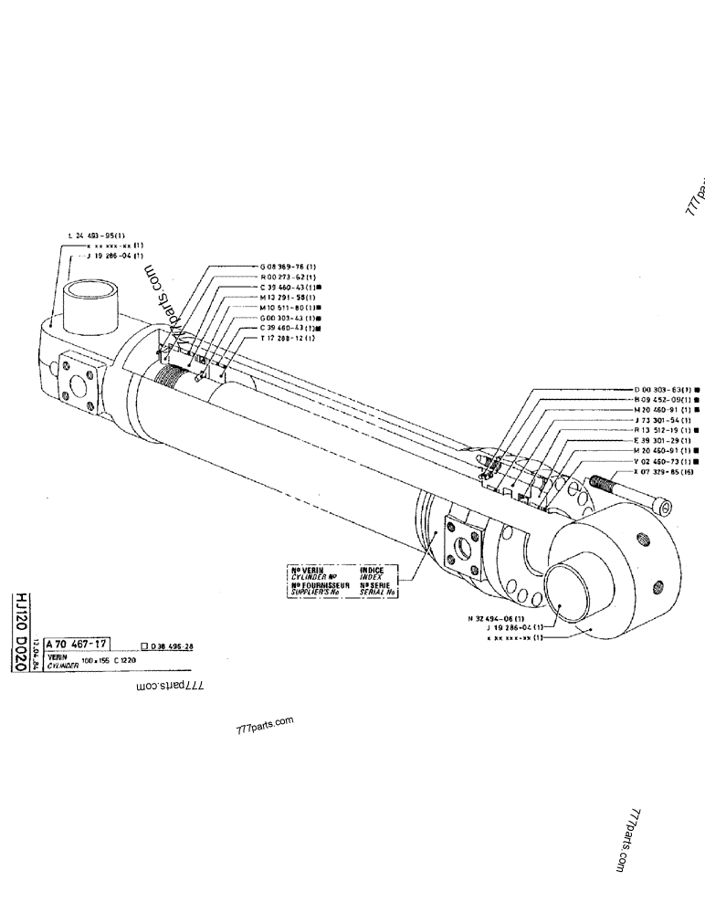 Part diagram CYLINDER - CRAWLER EXCAVATORS Case 220 (POCLAIN CRAWLER EXCAVATOR (1/88-12/92)) | 777parts.com