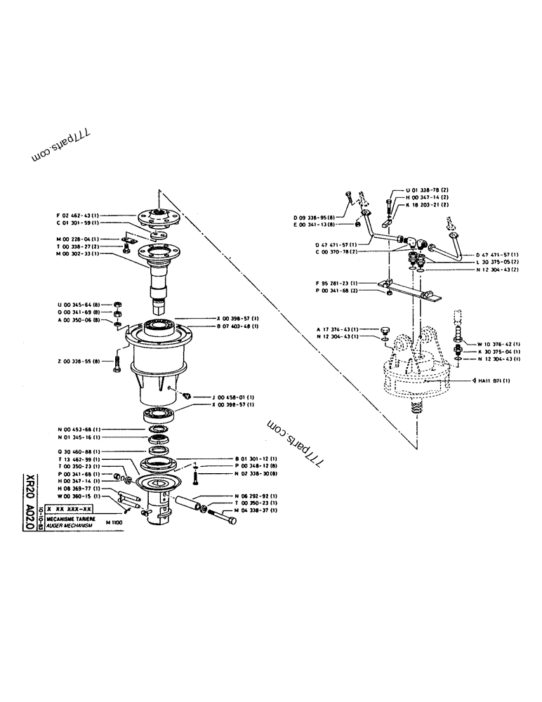 Part diagram AUGER MECHANISM - CRAWLER EXCAVATORS Case 160CL (POCLAIN CRAWLER EXCAVATOR (S/N 8321 & AFTER) (5/76-12/82)) | 777parts.com