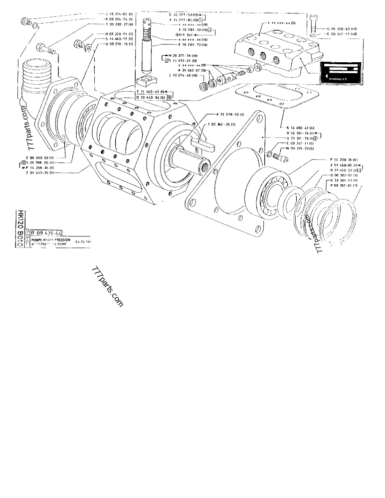 Part diagram HIGH PRESSURE PUMP 6X20 SH - CRAWLER EXCAVATORS Case 170FG (POCLAIN EXCAVATOR W/ELECTRIC MOTOR (75KW 380V) (1/85-12/92)) | 777parts.com