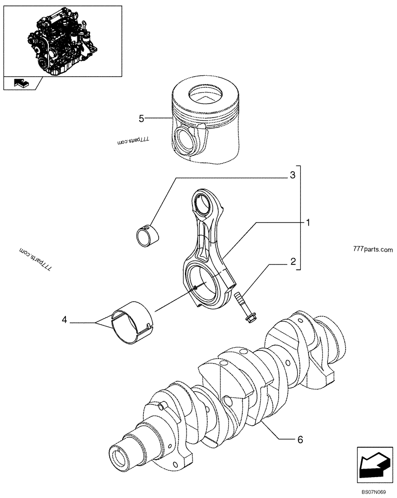 Part diagram CONNECTING ROD (87546691) - COMPACT TRACK LOADERS Case 420CT (COMPACT TRACK LOADER - SERIES 3, ASN N7M455401 (1/08-3/11)) | 777parts.com