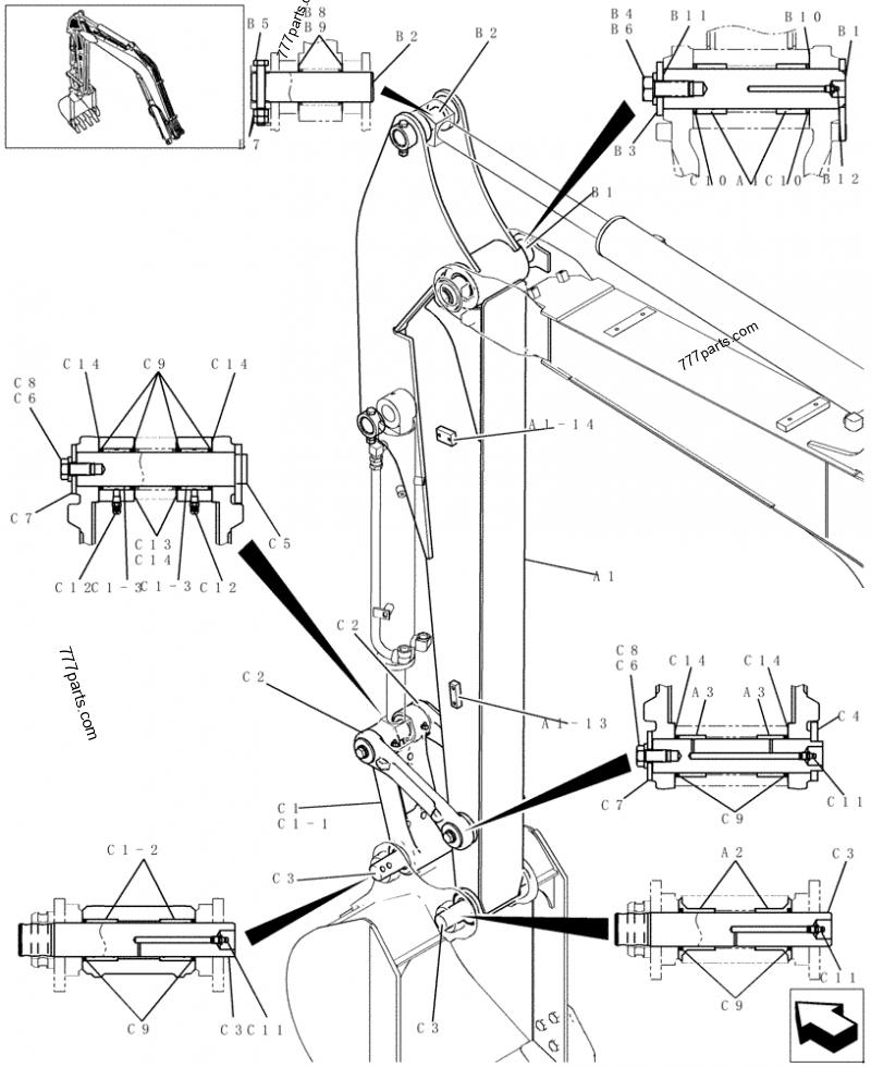 ARM (1,87M) MINI CRAWLER EXCAVATOR Case CX50B (MINI CRAWLER EXCAVATOR