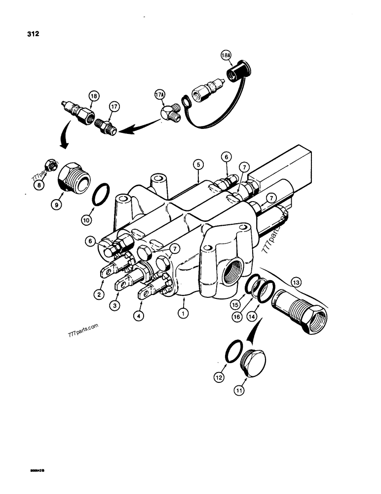 PARKER LOADER CONTROL VALVE, THREE SPOOL LOADER BACKHOES Case 580D