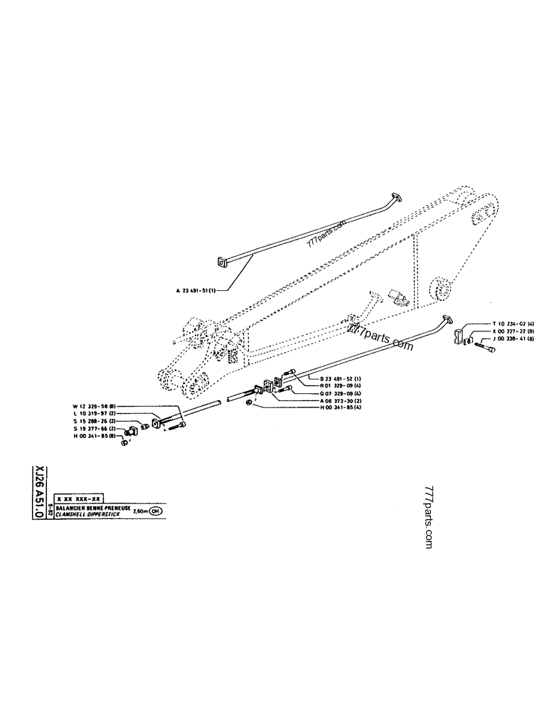 Part diagram CLAMSHELL DIPPERSTICK - CRAWLER EXCAVATORS Case 160CL (POCLAIN CRAWLER EXCAVATOR (S/N 8321 & AFTER) (5/76-12/82)) | 777parts.com