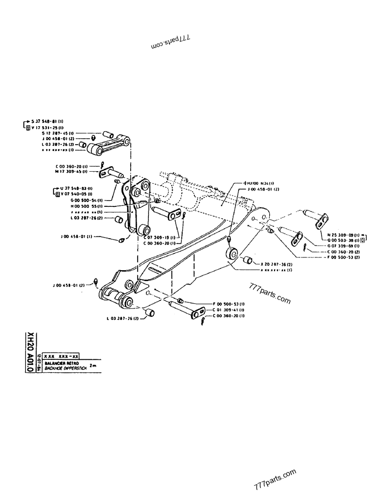 Part diagram BACKHOE DIPPERSTICK - CRAWLER EXCAVATORS Case 160CL (POCLAIN CRAWLER EXCAVATOR (S/N 8321 & AFTER) (5/76-12/82)) | 777parts.com