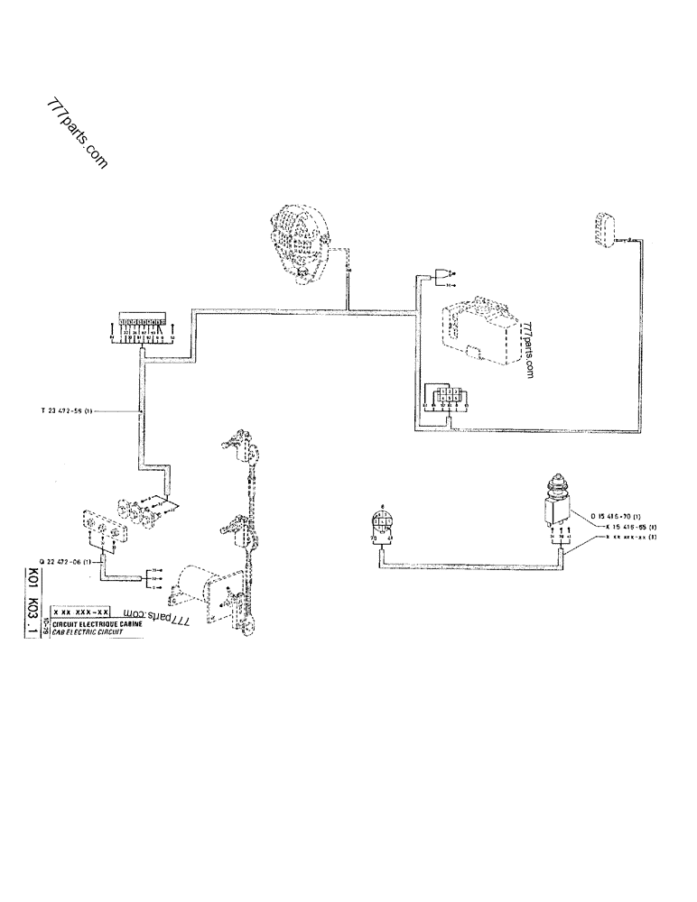 Part diagram CAB ELECTRIC CIRCUIT - CRAWLER EXCAVATORS Case 220 (POCLAIN CRAWLER EXCAVATOR (1/88-12/92)) | 777parts.com