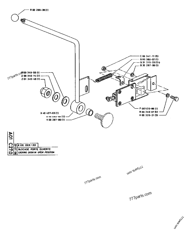 Part diagram LOCKING DOORIN OPEN POSITION - CRAWLER EXCAVATORS Case 170B (CASE CRAWLER EXCAVATOR (S/N 1501-) (S/N 12501-) (EUROPE) (2/87-12/89)) | 777parts.com